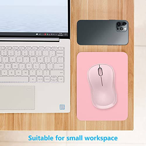 Dapesuom Mouse Pad, Small Mouse Pad 6 x 8 Inch with Non-Slip Rubber Base, Waterproof Mouse Mat, Mini Mouse Pad for Women Kids Men Wireless Mouse Laptops Keyboard Tray Home Office Travel, Pink - 4