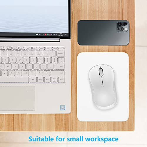 Dapesuom Mouse Pad, Small Mouse Pad 6 x 8 Inch with Non-Slip Rubber Base, Waterproof Mouse Mat, Mini Mouse Pad for Women Kids Men Wireless Mouse Laptops Keyboard Tray Home Office Travel, White - 4