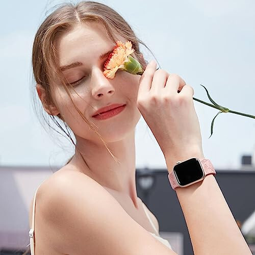 DaQin 4'lü Paket Çiçekli Oymalı Bant Apple Watch Band 38mm 40mm 41mm 42mm 44mm 45mm 49mm Kadın Kız, Sevimli Şık Yumuşak Silikon Spor Kayış Apple Watch Serisi 9 8 7 6 5 4 3 2 1 SE Ultra için - 7