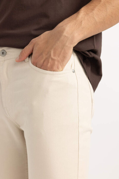 Dar Paça Gabardin Chino Kanvas Pantolon Kum - 5