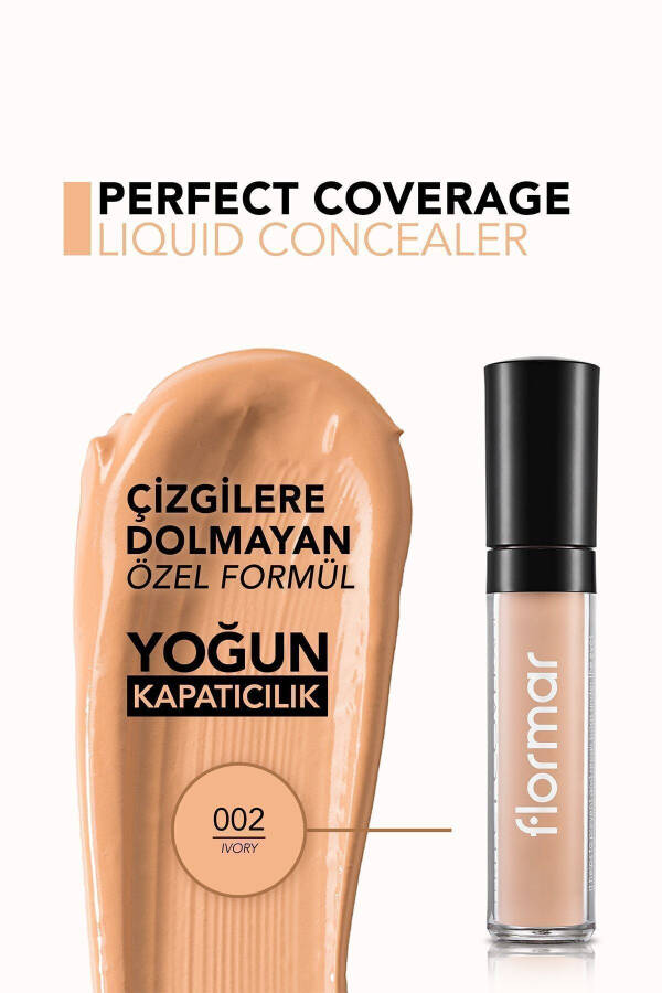 Dark Circle-Helping Concealer - Perfect Coverage Liquid Concealer - 002 Ivory - 8690604044894 - 14