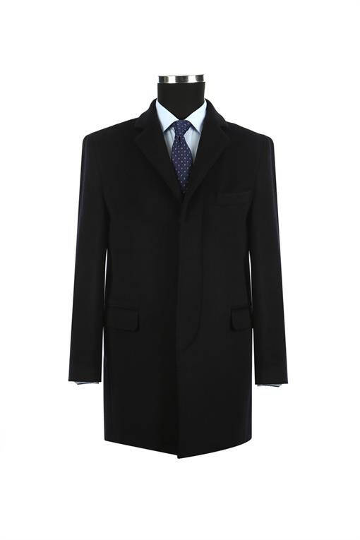 Dark Navy Regular Fit Single Breasted Wool Peacoat - 5