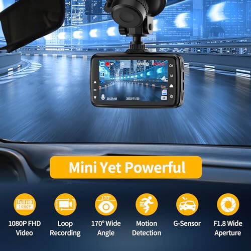 Dash Cam Front and Rear, 1080P FHD Dash Camera for Cars with 64GB Card 3