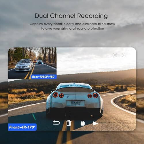 Dash Cam Front and Rear, Avylet 4K/1080P Wi-Fi Dash Camera for Cars with APP, Dual Dashcam Camera, 2'' IPS Screen, Super Night Vision, WDR, 24H Parking Mode, 170° Wide Angle, G-Sensor, Loop Recording - 3