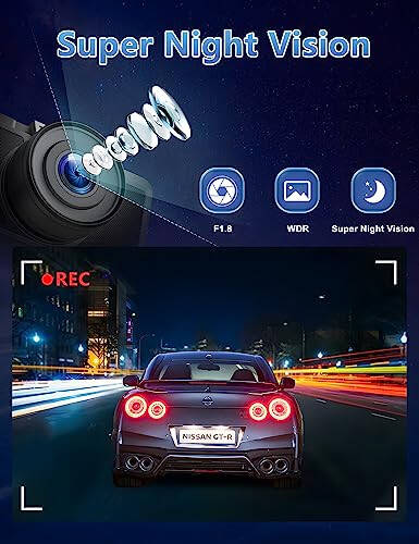 Dash Cam Front and Rear Camera, Otovoda 3Inch Screen WiFi Dash cam, 2.5K+1080P Dash Camera for Cars, Dashboard Camera with Free 64GB SD Card, Type-C Port, Parking Monitor, Super Night Vision - 5