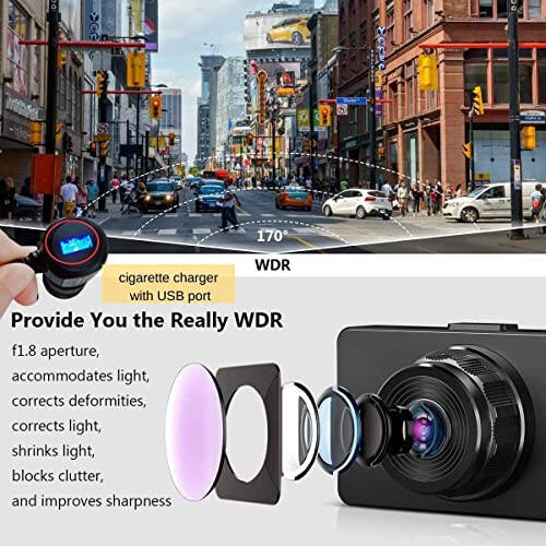 Dash Cam Front and Rear, Dash Camera for Cars with 32G Card Super Night Vision, Car Dash Cam 1080P Dashboard Camera with G-Sensor, Parking Monitor, Loop Recording, Motion Detection Car Camera【2024】 - 5