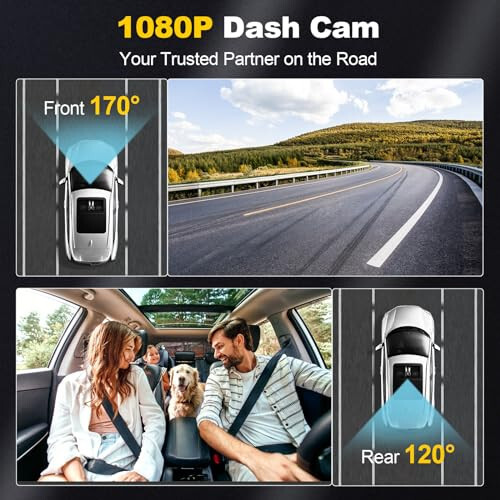 Dash Camera, 4K/1080p Dash Cam Front Rear Built-in WiFi, with 64GB SD Card, Full HD 2.0” IPS Screen Dash Camera for Cars with App Control, G-Sensor, Loop Recording, Parking Mode - 5