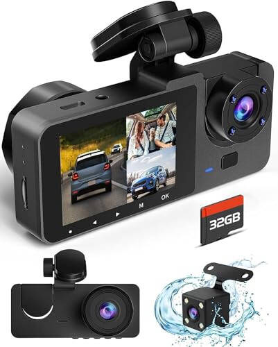 Dash Camera for Cars, 4K Full UHD Car Camera Front Rear with 32GB Card, Built-in Super Night Vision, 2.0'' IPS Screen, 170° Wide Angle, WDR, 24H Parking Mode, Loop Recording - 6