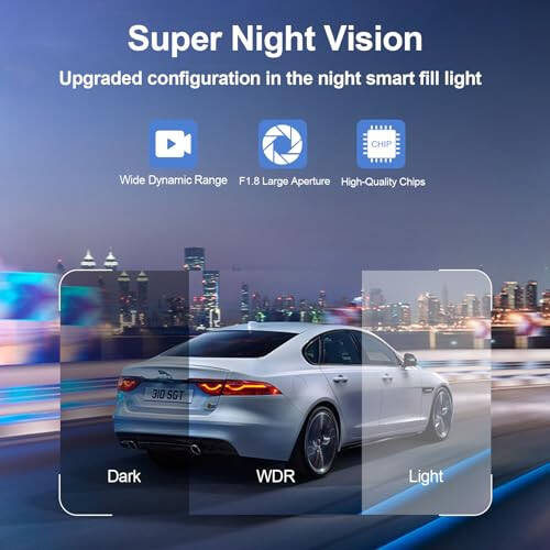 Dash Camera for Cars, Dash Cam Front and Rear Dual 1080P, Dashcam with 64GB Card & 2 Suction Cup, DashCam with 3''Screen Night Vision, G-Sensor, WDR, Loop Recording, Parking Monitor - 3