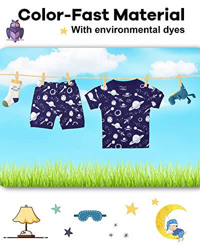 DAUGHTER QUEEN Boys Pajamas 4 Pieces Short Set 100% Cotton Sleepwear Size 18 Months-12 Years - 57