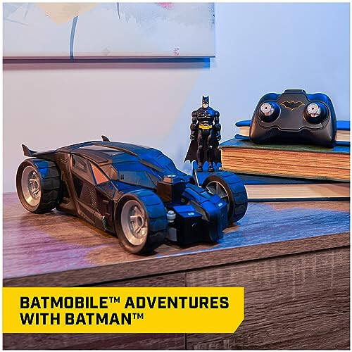 DC Comics, Batman Batmobile Remote Control Car, Easy to Drive with 4-inch Batman Figure, Kids Toys for Boys and Girls Ages 4 and Up - 2