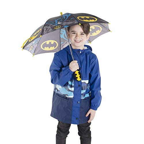 DC Comics Bolalar Umbrellasi, Batman Go'dak va Kichik O'g'il Bolalar Yomg'ir Kiyimlari 3-6 Yosh - 7