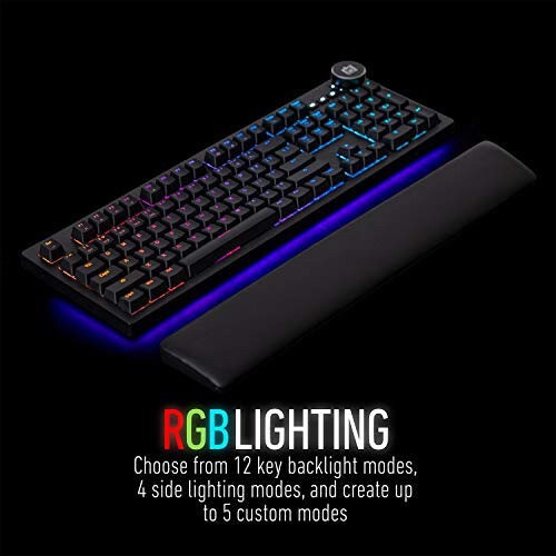 Deco Gear Özelleştirilebilir Mekanik Klavye Cherry MX Kırmızı Tuşlarla, RGB Aydınlatma, Hızlı Erişim Fonksiyon Tuşları, Çıkarılabilir Ergonomik Bilek Desteği, 104 Tuş, USB Tak-Çalıştır - 3