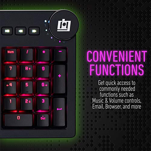 Deco Gear Özelleştirilebilir Mekanik Klavye Cherry MX Kırmızı Tuşlarla, RGB Aydınlatma, Hızlı Erişim Fonksiyon Tuşları, Çıkarılabilir Ergonomik Bilek Desteği, 104 Tuş, USB Tak-Çalıştır - 5