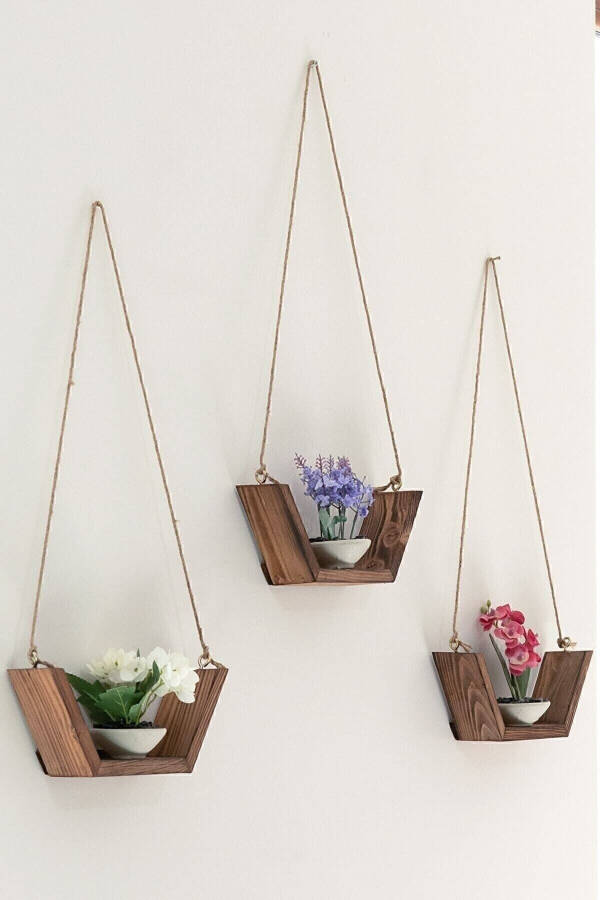 Decorative 3-Tier Wall Shelf Sandal Shelf Flower Stand - 7