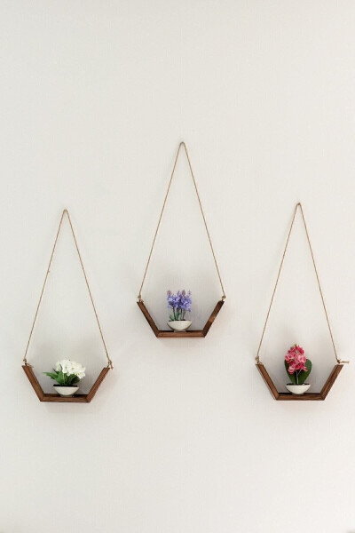 Decorative 3-Tier Wall Shelf Sandal Shelf Flower Stand - 8