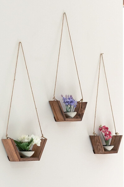 Decorative 3-Tier Wall Shelf Sandal Shelf Flower Stand - 5