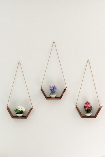 Decorative 3-Tier Wall Shelf Sandal Shelf Flower Stand - 6