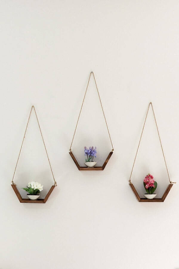 Decorative 3-Tier Wall Shelf Sandal Shelf Flower Stand - 4