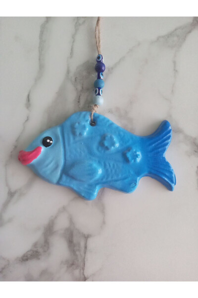 Decorative Wall Ornament Fish Blue Set - 6