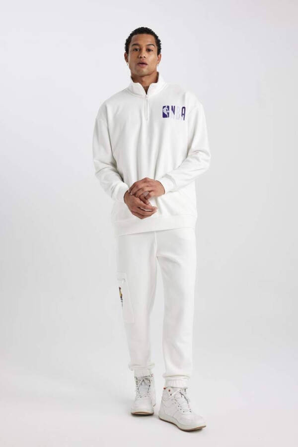 DeFactoFit NBA Los Angeles Lakers Standart Fit Jogger Eşofman Altı Ekru - 3