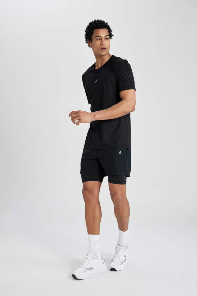 DeFactoFit Slim Fit Athletic Woven Shorts Black - 3