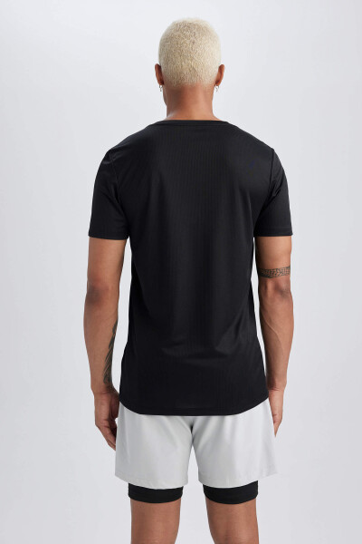 DeFactoFit Slim Fit Crew Neck Printed Short Sleeve Sports T-Shirt Black - 17