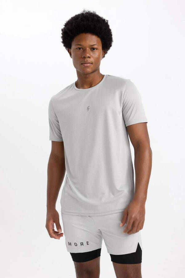 DeFactoFit Slim Fit Sportchi To'qilgan Shortlar Ochq Grey - 5