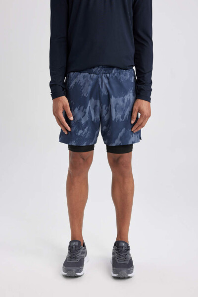 DeFactoFit Slim Fit Woven Shorts Navy - 4