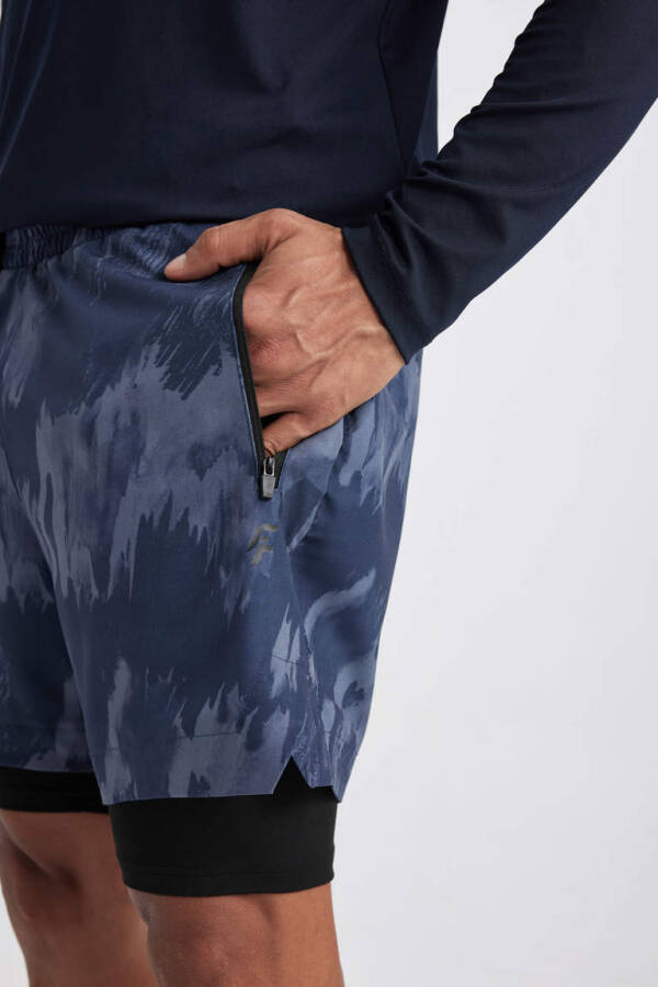 DeFactoFit Slim Fit Woven Shorts Navy - 5