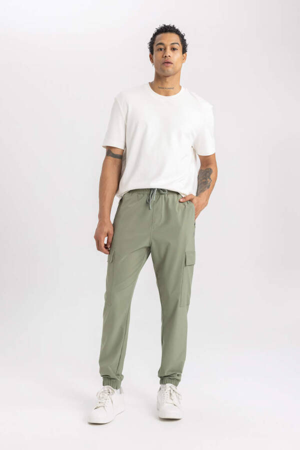 DeFactoFit Standard Fit Cargo Pocket Woven Sports Jogger Sweatpants Light Khaki - 1