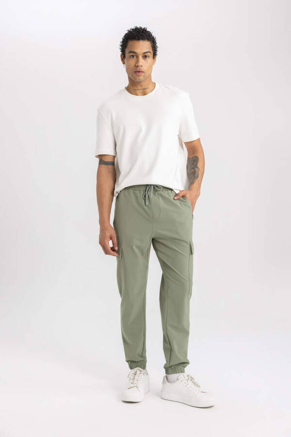 DeFactoFit Standard Fit Cargo Pocket Woven Sports Jogger Sweatpants Light Khaki - 3