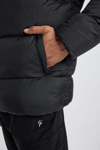 DeFactoFit Suvdan Himoya Qiluvchi Oversize Fit Puffer Ko'ylagi Qora - 4