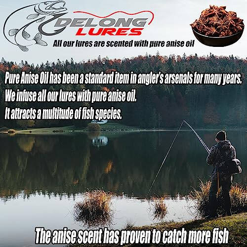 Delong Lures Fishing Lures, Made in America, Pre-Rigged Weedless Bass Lures for Fishing, Segemented Soft Platisc Fishing Bait, Fishing Worm Lure, Fishing Tackle Kit - 6