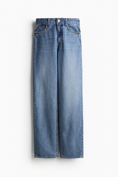 Denim pants with faux diamond embellishments - 4