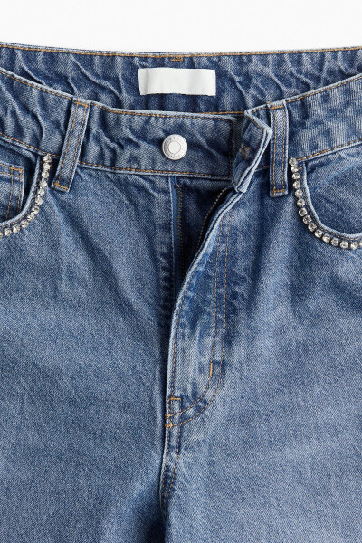 Denim pants with faux diamond embellishments - 7