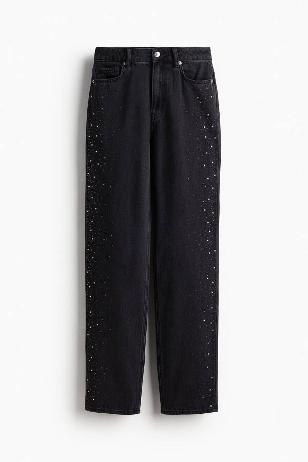 Denim pants with faux diamond embellishments - 3