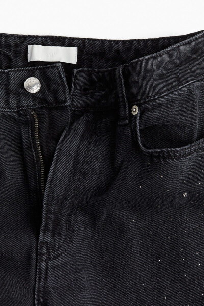 Denim pants with faux diamond embellishments - 5