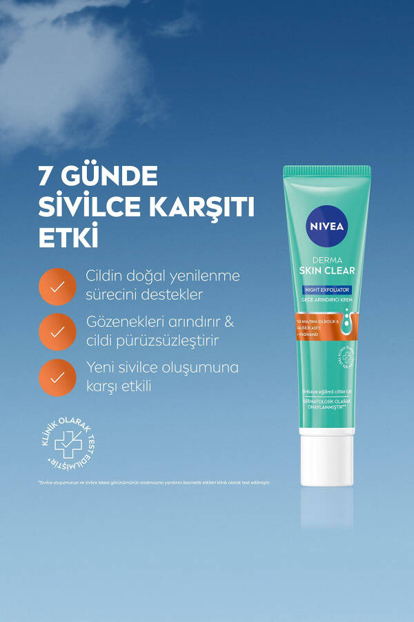 Derma Skin Clear Night Exfoliator Gece Arındırıcı Krem 40ml - 8