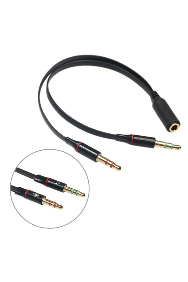 Derwell 3.5 Mm Aux Headphone Microphone Converter Combiner Cable Adapter - 9