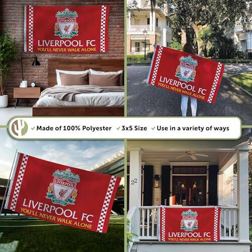 Desert Cactus Liverpool FC Flag Football Club Soccer 100% Polyester Indoor Outdoor 3x5 feet Flags (Flag G) - 5