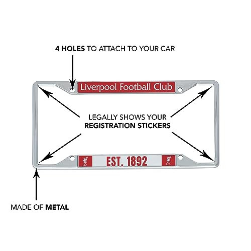 Desert Cactus Liverpool FC License Plate Frame Football Soccer Car Tag Holder for Front or Back of Car Officially Licensed Metal (Frame - Design 1) - 5