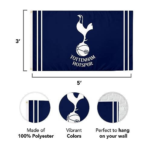 Desert Cactus Tottenham Hotspur Flag Football Soccer 100% Polyester Indoor Outdoor 3x5 feet Flags (Flag A) - 8