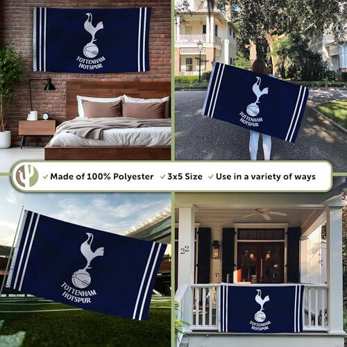 Desert Cactus Tottenham Hotspur Flag Football Soccer 100% Polyester Indoor Outdoor 3x5 feet Flags (Flag A) - 3