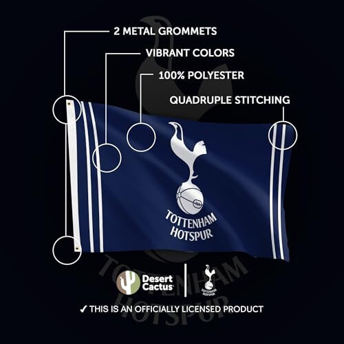 Desert Cactus Tottenham Hotspur Flag Football Soccer 100% Polyester Indoor Outdoor 3x5 feet Flags (Flag A) - 5