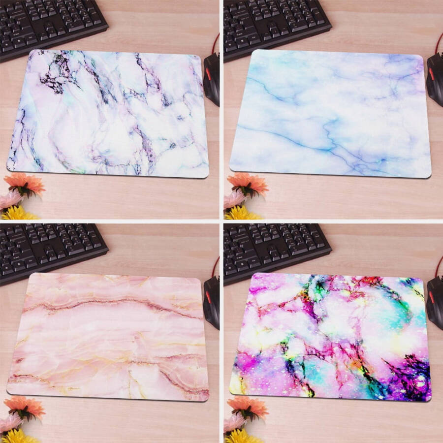 Design aesthetic marble patterns laptop mouse pad with nonskid rubber base. Marble patterned waterproof coating, mousepad mat for computer desk, PC gaming (8.66 inch x 7.09 inch). - 9