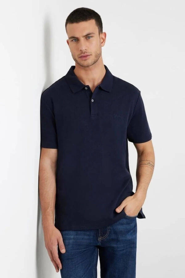 Design Mesh Erkek Regular Fit Polo Tişörtü - 4