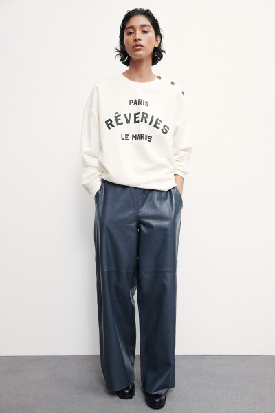 Detailed zippered sweatshirt - 1