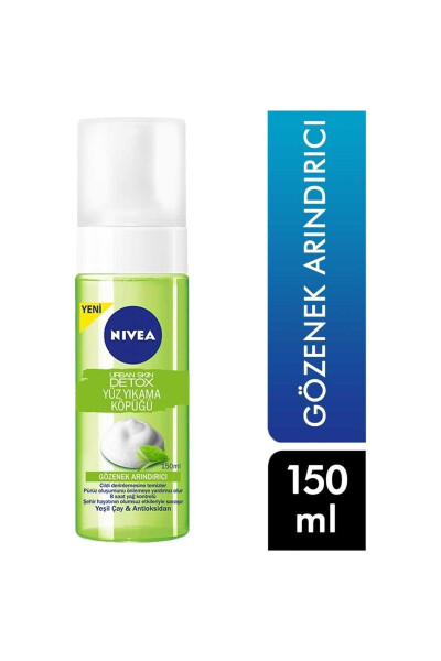 Detoks Yüz Yıkama Köpüğü 150ml, Yağlı Ciltler, Gözenek Arındırıcı, Yeşil Çay, 8 Saat Yağ Kontrolü - 8