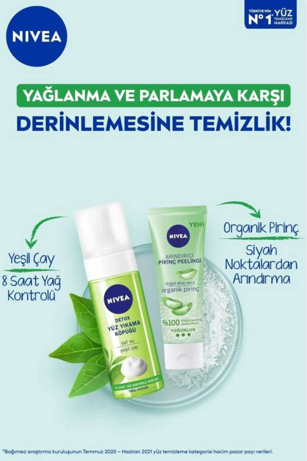 Detoks Yuz Yuvish Ko'piği 150ml, Yog'li Terilar Uchun, Teshiklarni Tozalovchi, Yashil Choy, 8 Soat Yog'ni Nazorat Qilish - 2